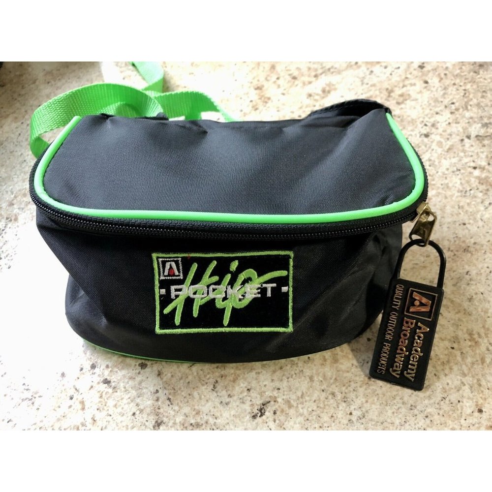 Vintage Academy Broadway Hip Pocket Fanny Pack Neon Green Black Great Condition